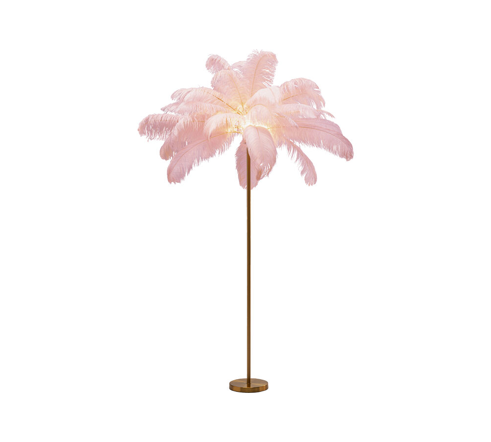 Lampada da terra Feather Palm rosa 165cm