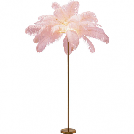 Lampada da terra Feather Palm rosa 165cm