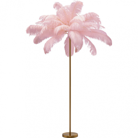 Lampada da terra Feather Palm rosa 165cm